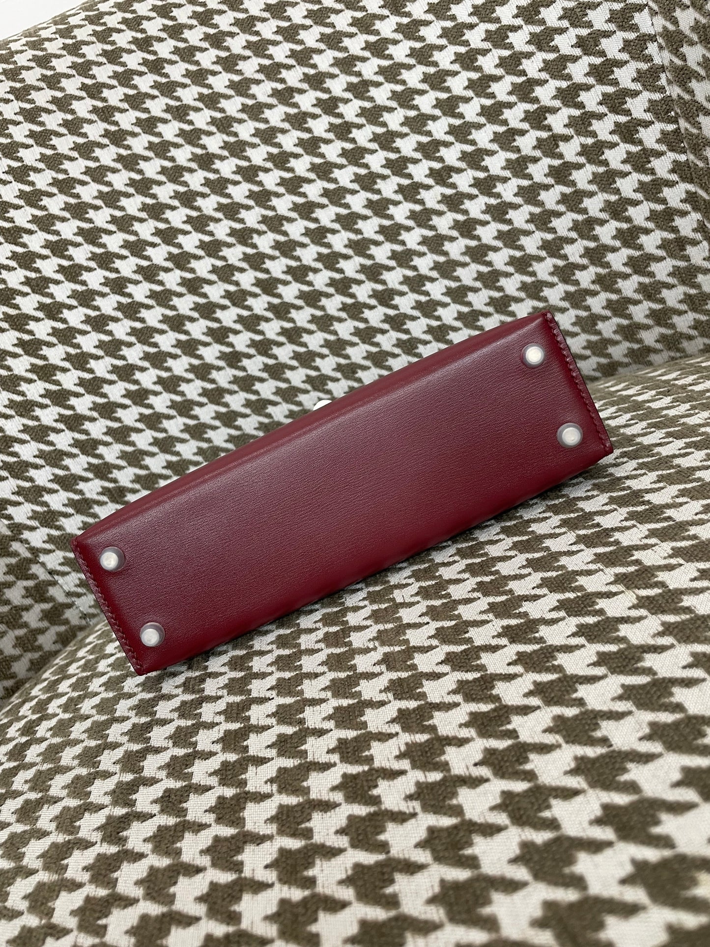 Hermes Mini Kelly 19cm 55/爱马仕红/Rouge H Box leather Palladium hardware