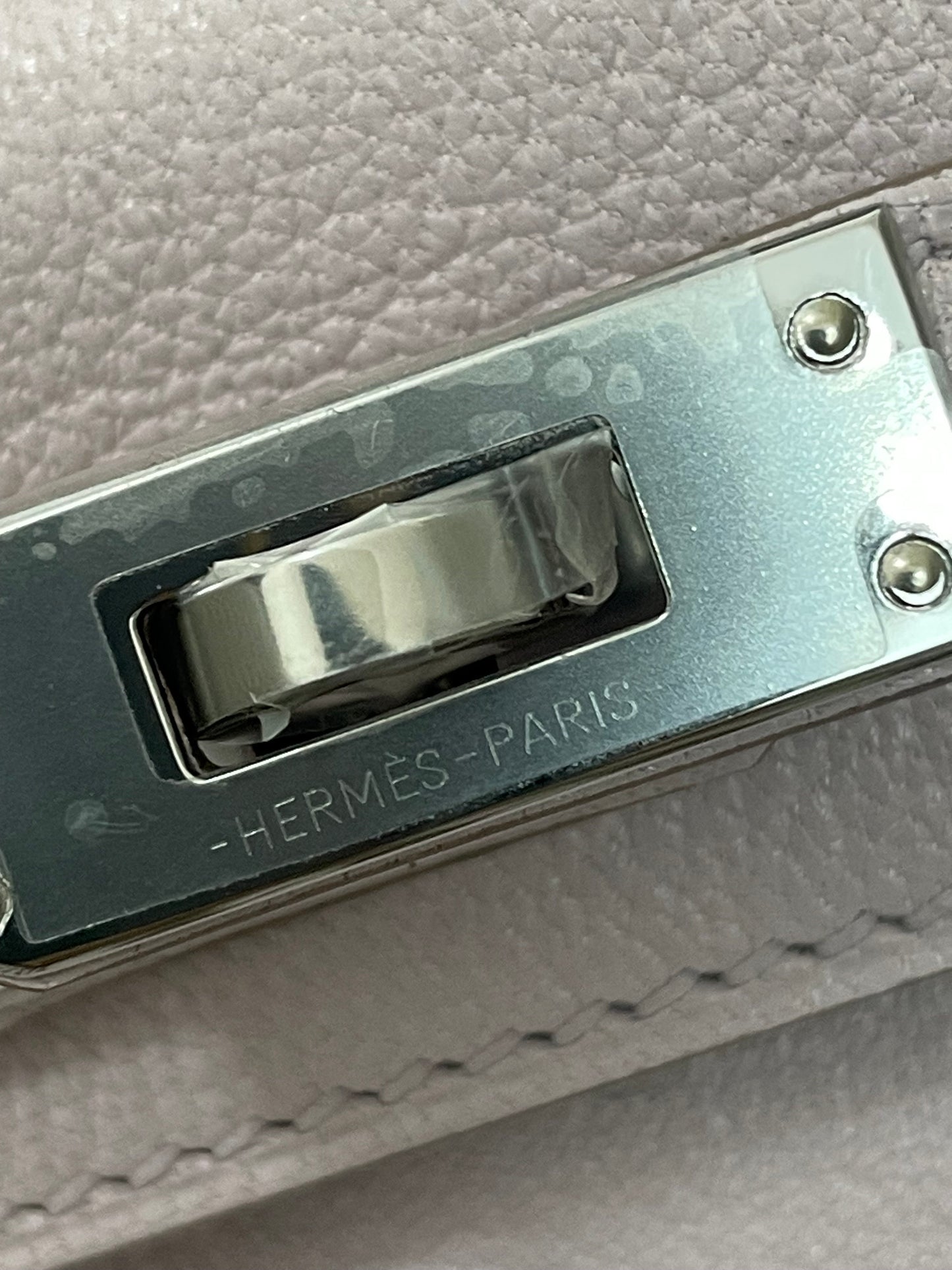 Hermes Mini Kelly 19cm O9/梦幻紫粉/Mauve pale Chevre Mysore leather Palladium hardware