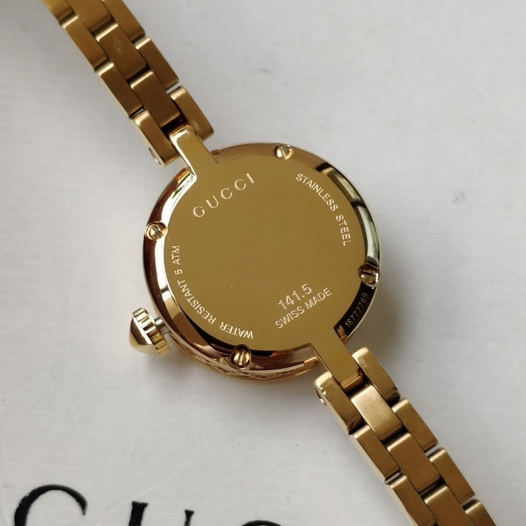 Gucci watch 真钻石英女表，原装瑞士机芯，蓝宝石玻璃，表径22mm，316L精钢表带