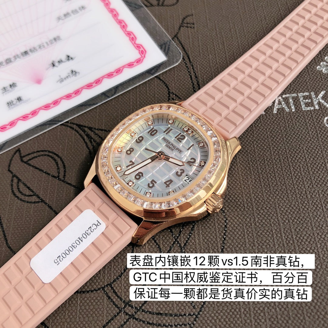 Patek Philippe watch 豆沙色 女性完美尺寸35mm 圆润的八角形表壳