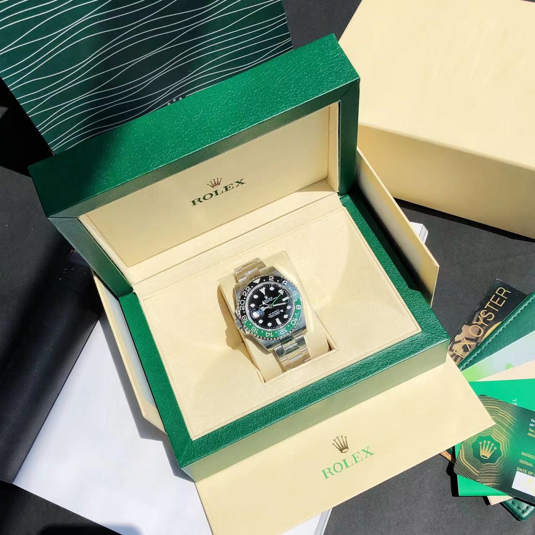 Rolex watch 雪碧 左撇子 格林尼治型GMT Ｖ4 黑绿陶瓷圈 直径：40mm