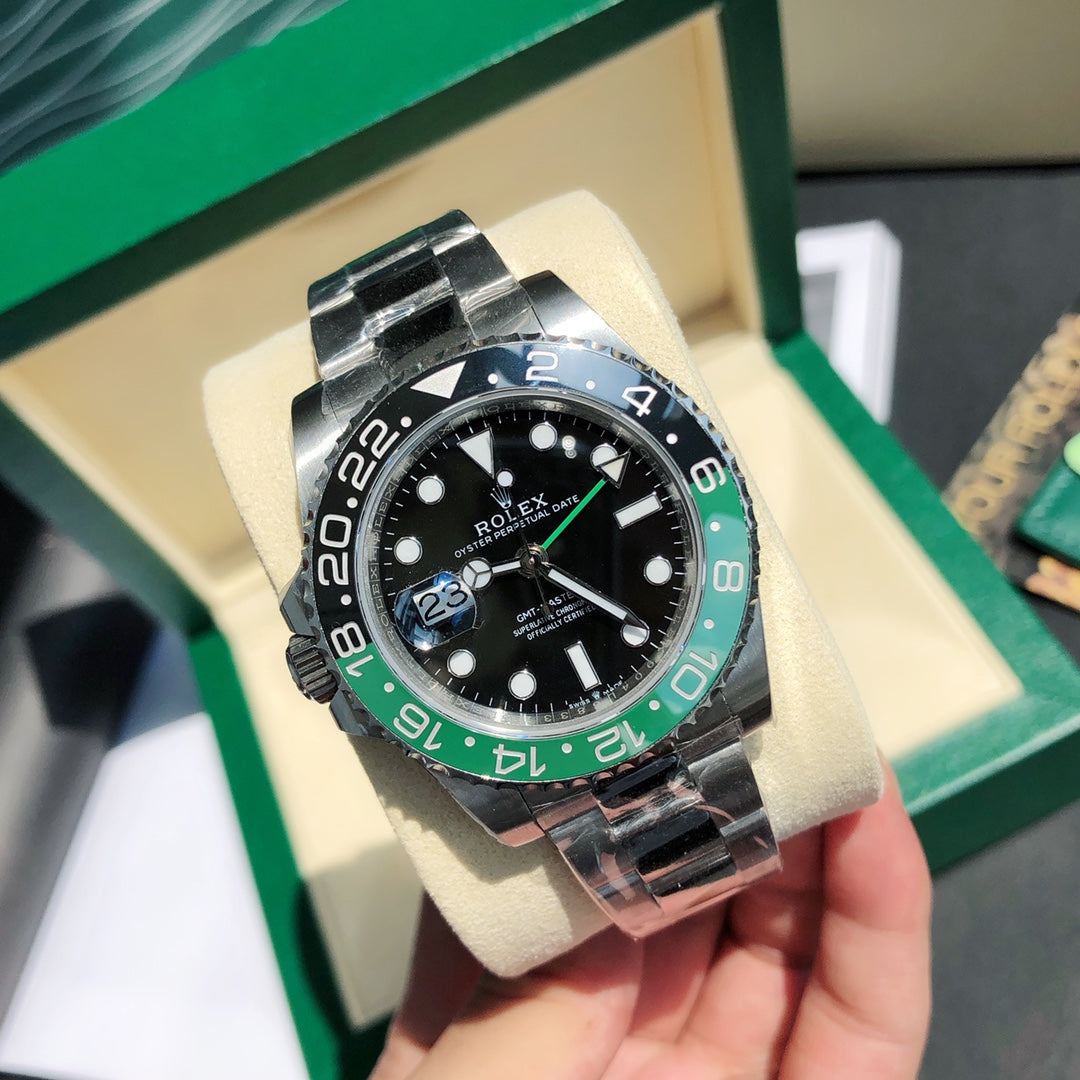 Rolex watch 雪碧 左撇子 格林尼治型GMT Ｖ4 黑绿陶瓷圈 直径：40mm