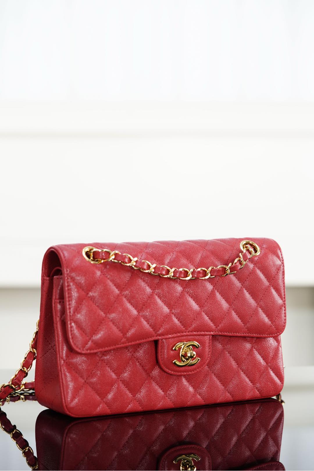 Chanel 𝐂𝐥𝐚𝐬𝐬𝐢𝐜 𝐅𝐥𝐚𝐩  经典口盖包 正品胎牛皮 中国红🇨🇳 小号