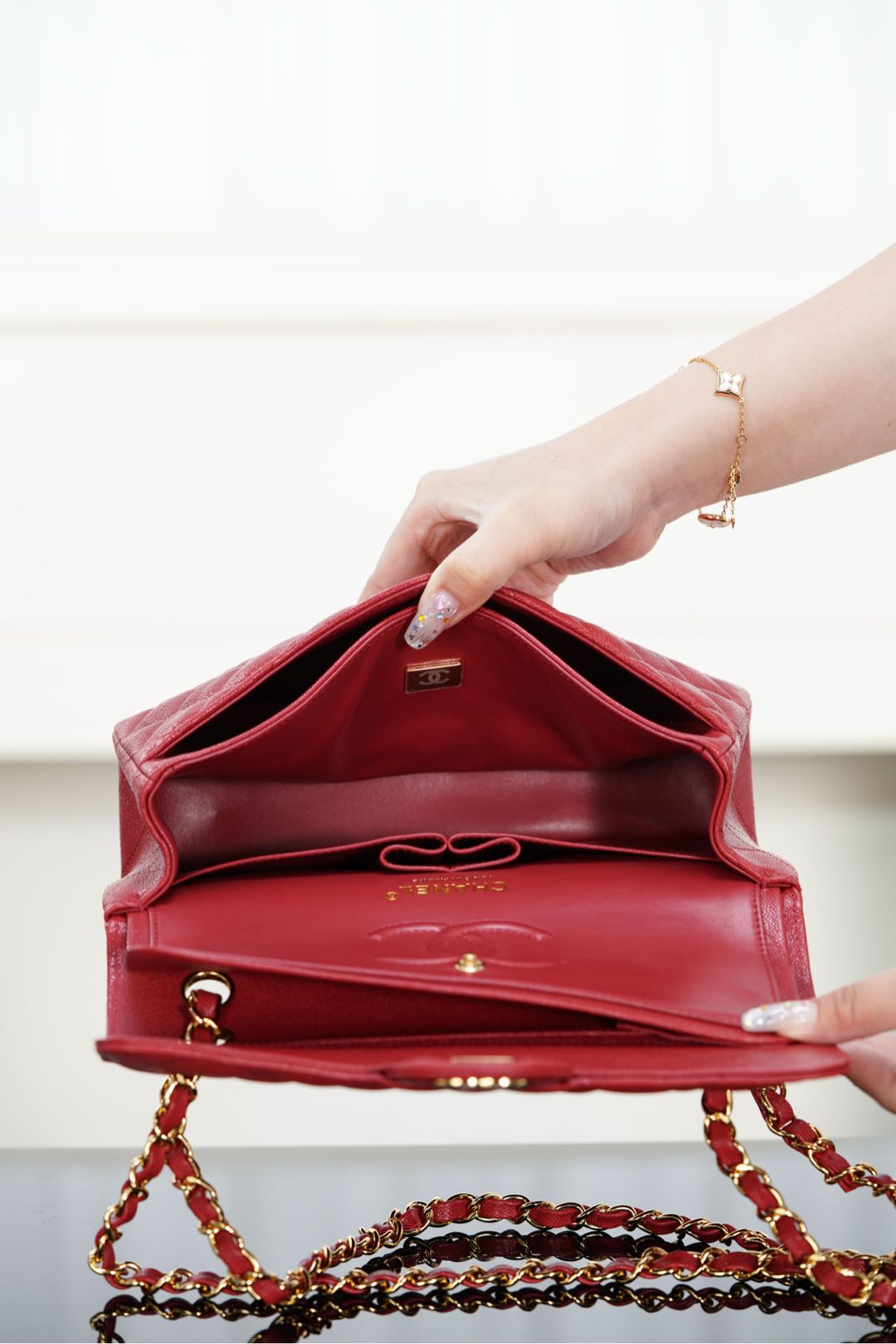 Chanel 𝐂𝐥𝐚𝐬𝐬𝐢𝐜 𝐅𝐥𝐚𝐩  经典口盖包 正品胎牛皮 中国红🇨🇳 小号