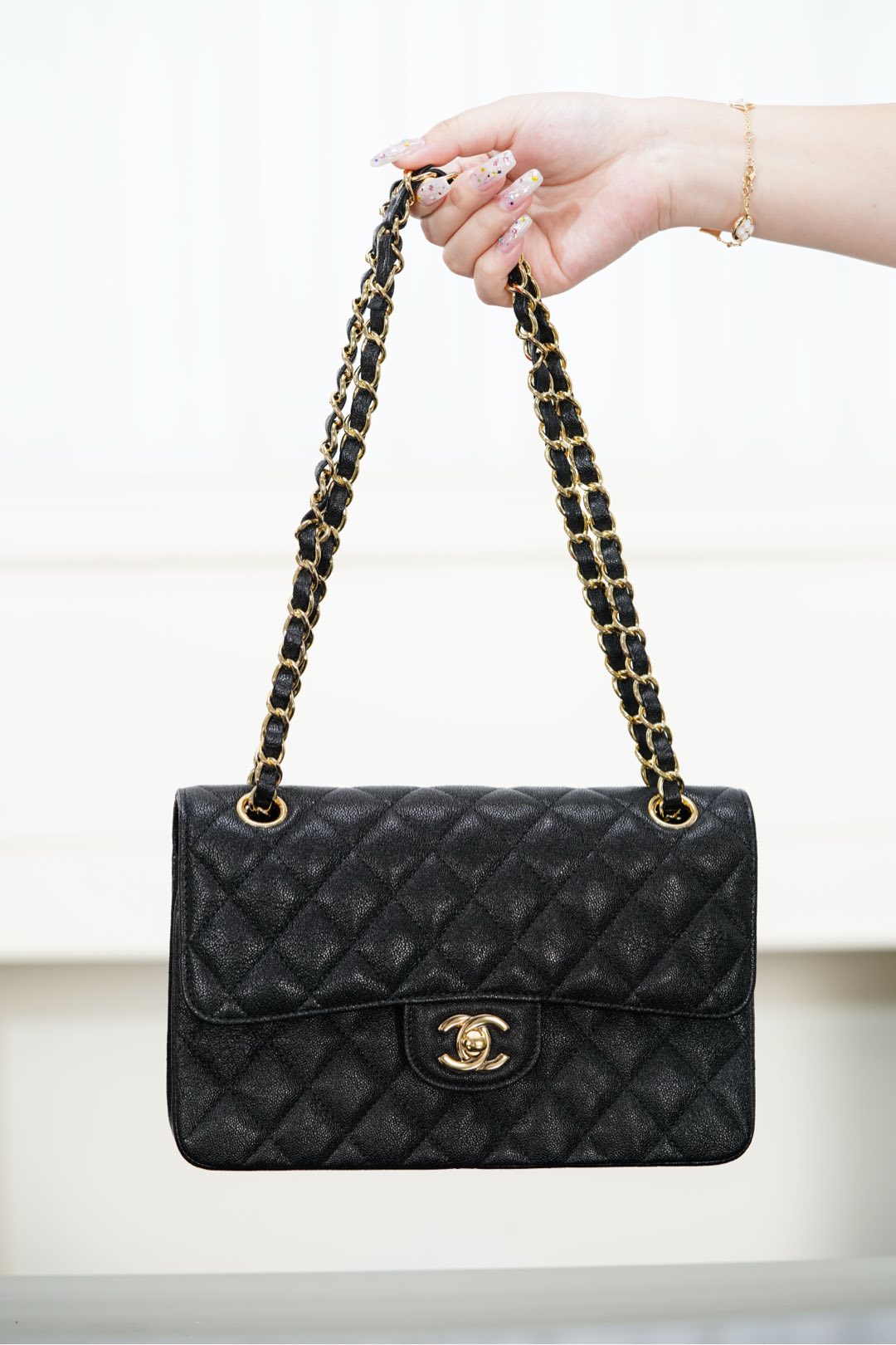 Chanel 𝐂𝐥𝐚𝐬𝐬𝐢𝐜 𝐅𝐥𝐚𝐩  经典口盖包 正品胎牛皮 黑色 小号 金扣