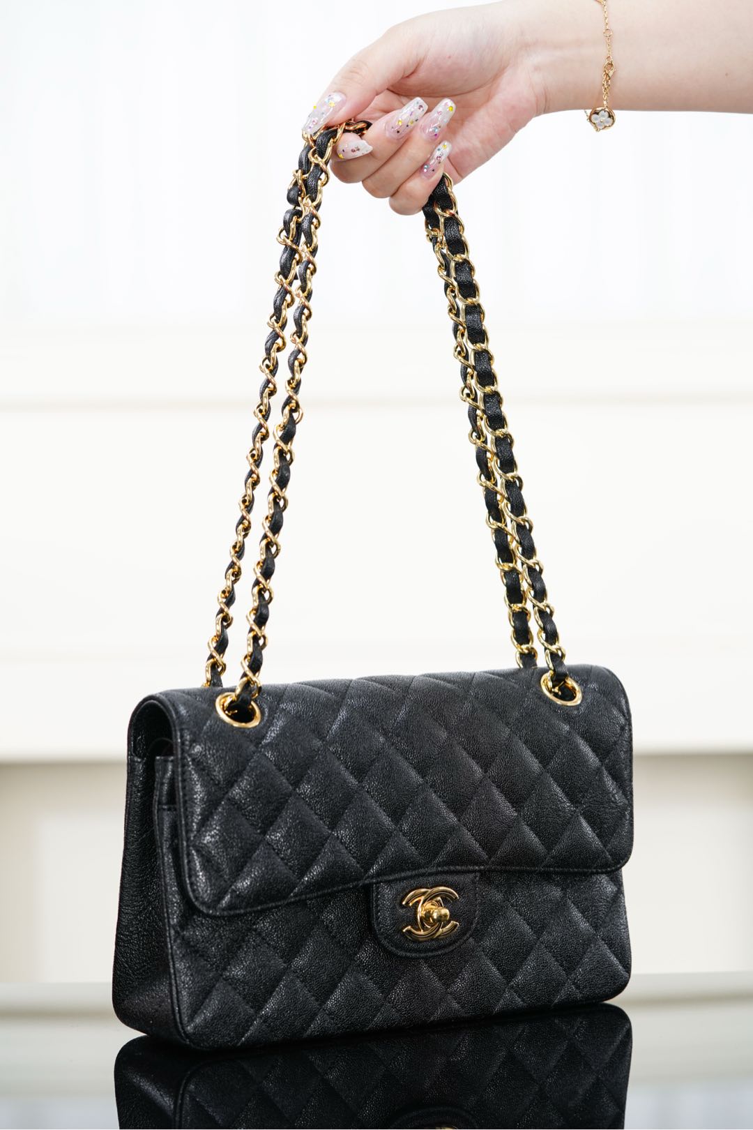 Chanel 𝐂𝐥𝐚𝐬𝐬𝐢𝐜 𝐅𝐥𝐚𝐩  经典口盖包 正品胎牛皮 黑色 小号 金扣