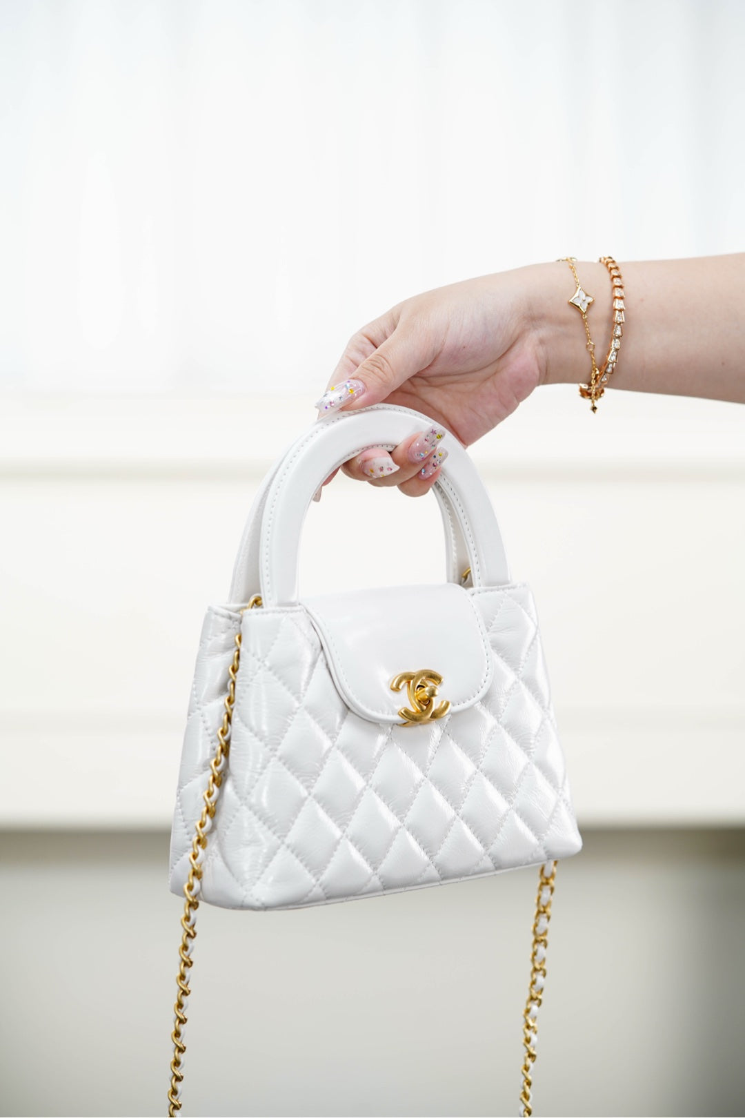 Chanel 𝟮𝟯K Kelly手柄包 白色 大号