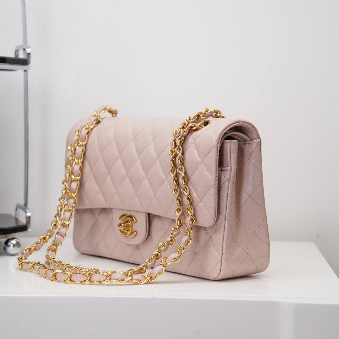 Chanel 𝐂𝐥𝐚𝐬𝐬𝐢𝐜 𝐅𝐥𝐚𝐩  中号经典口盖包 樱花粉🌸