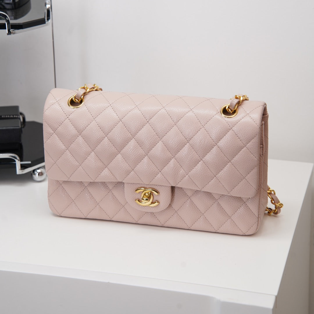 Chanel 𝐂𝐥𝐚𝐬𝐬𝐢𝐜 𝐅𝐥𝐚𝐩  中号经典口盖包 樱花粉🌸