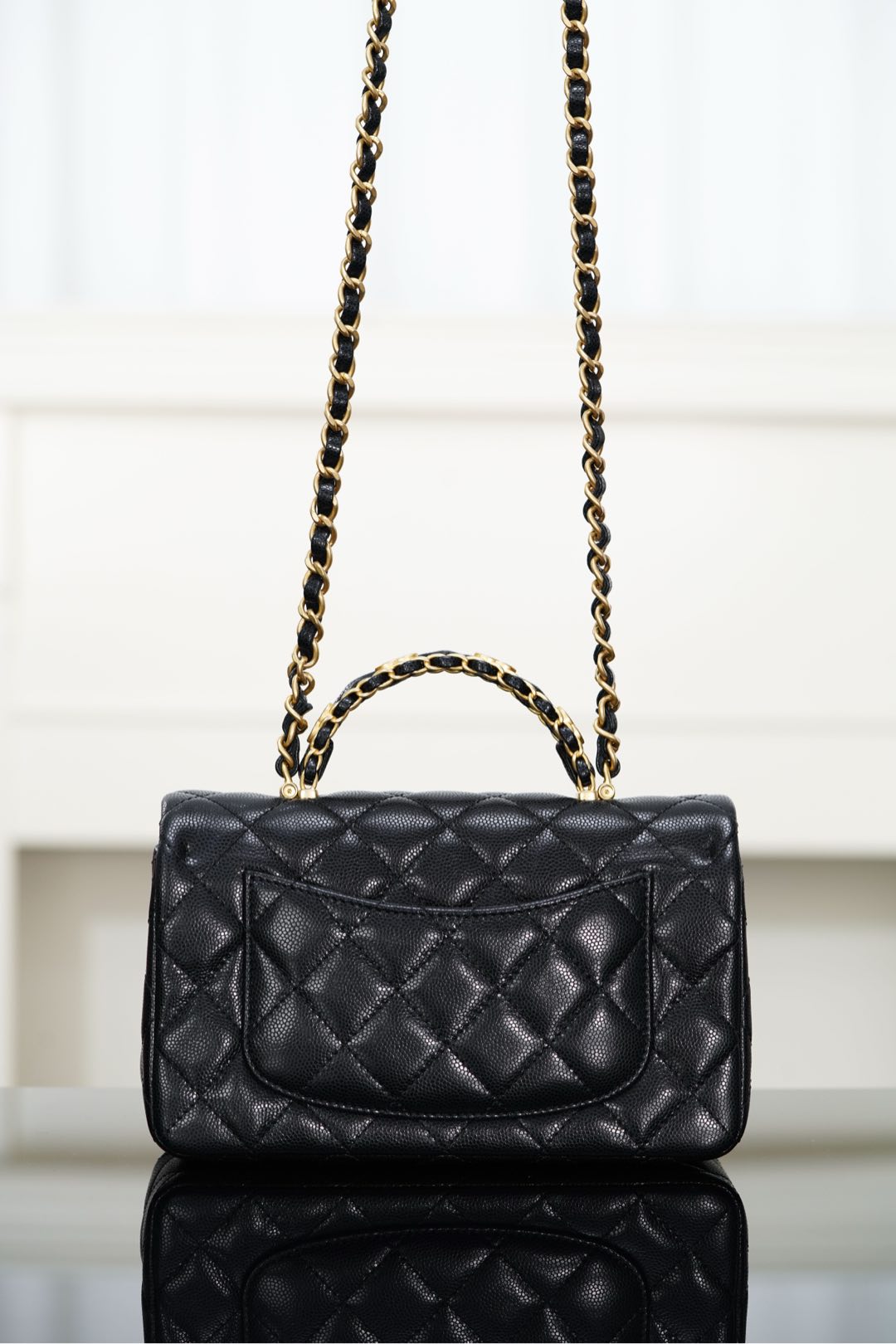Chanel 𝟐𝟓𝐁 双𝐂手柄 𝐂𝐅大𝐦𝐢𝐧𝐢 黑色