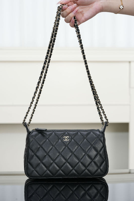 Chanel 𝟐𝟓𝐀隐藏款 麻将包 黑金