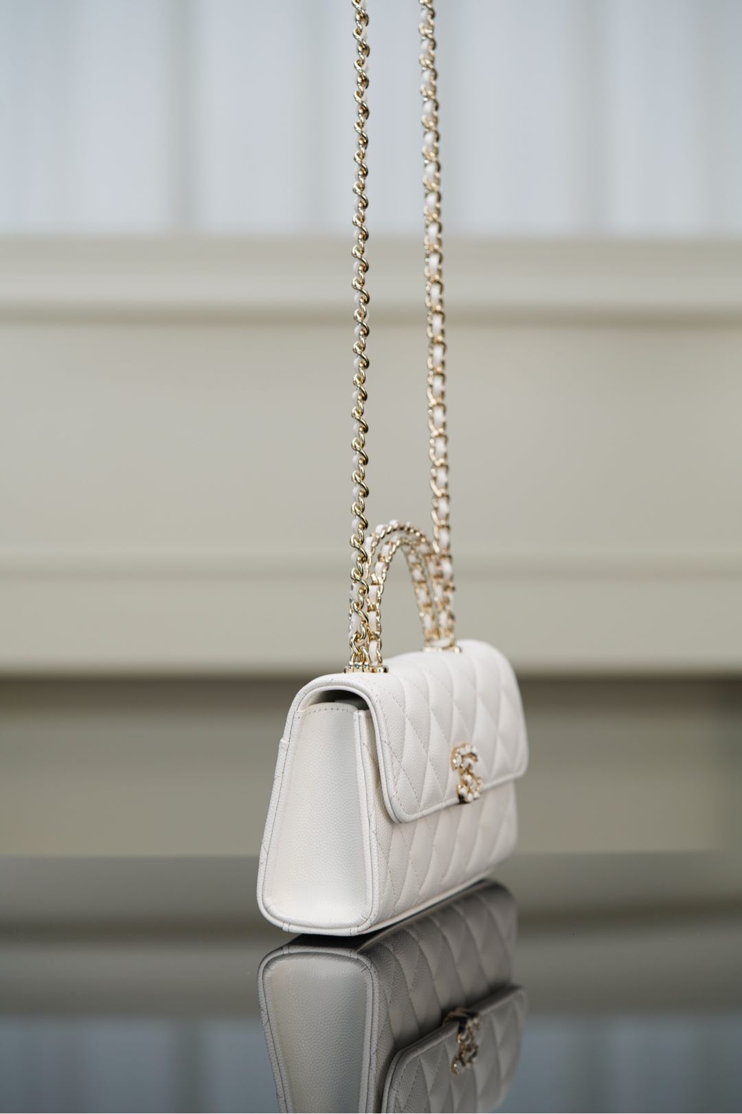 Chanel 25s 交叉手柄𝐤𝐞𝐥𝐥𝐲 白金🐂 横版