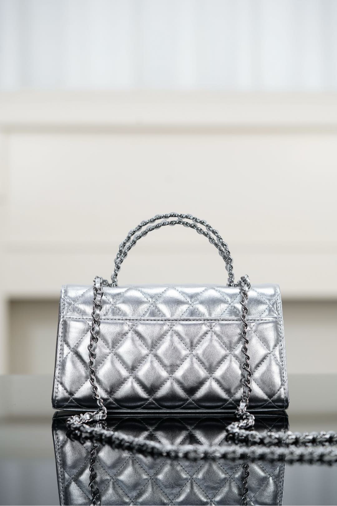 Chanel 25s 交叉手柄𝐤𝐞𝐥𝐥𝐲 银色🐂 横版