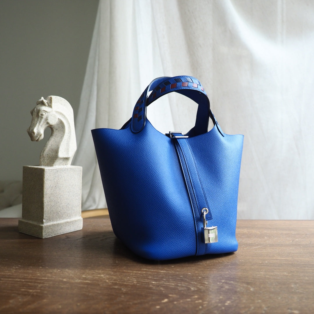 Hermes Picotin 18cm I7/琉璃蓝/Blue zelligee Epsom leather Palladium hardware