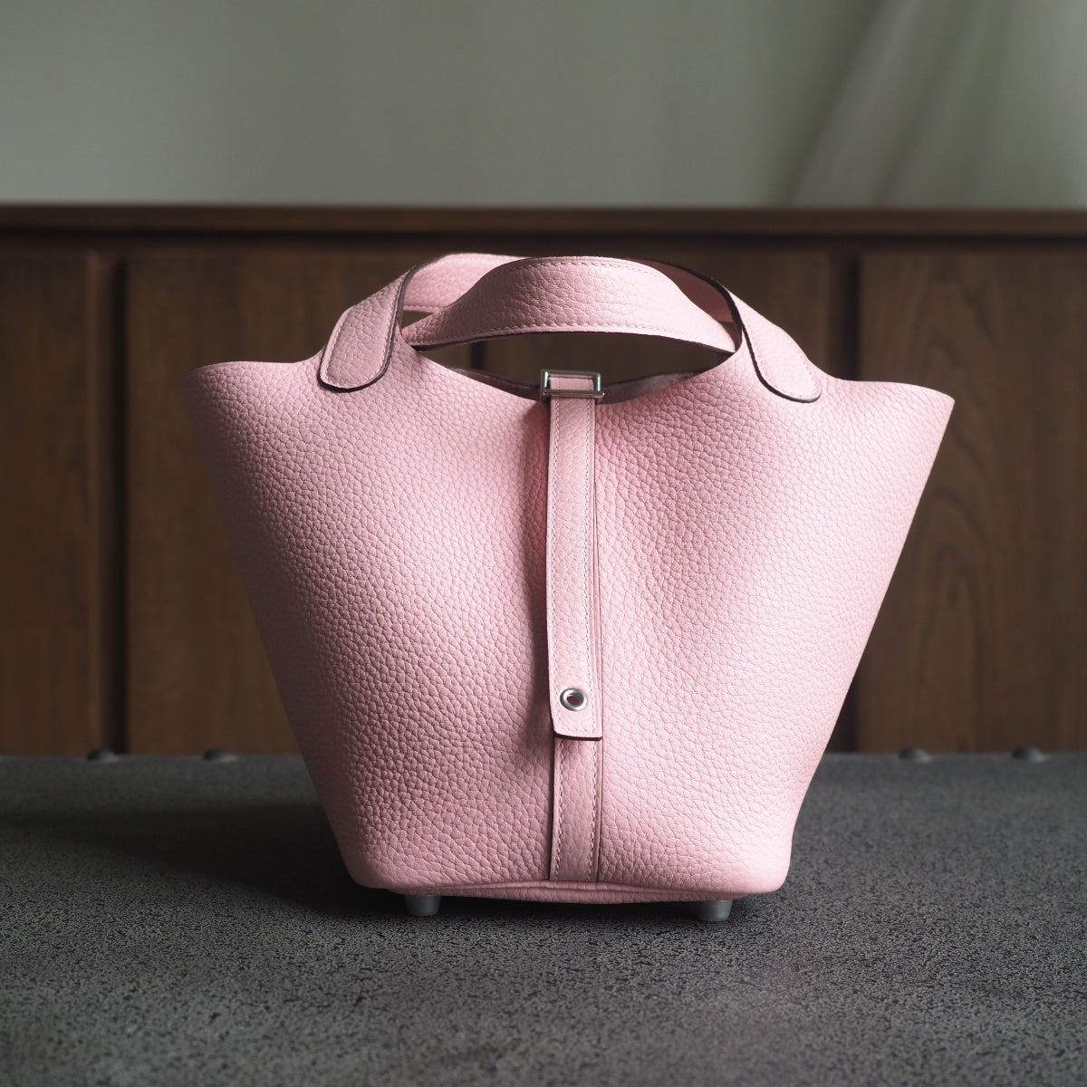 Hermes Picotin 18cm 3Q/樱花粉/Rose Sakura Clemence leather Palladium hardware