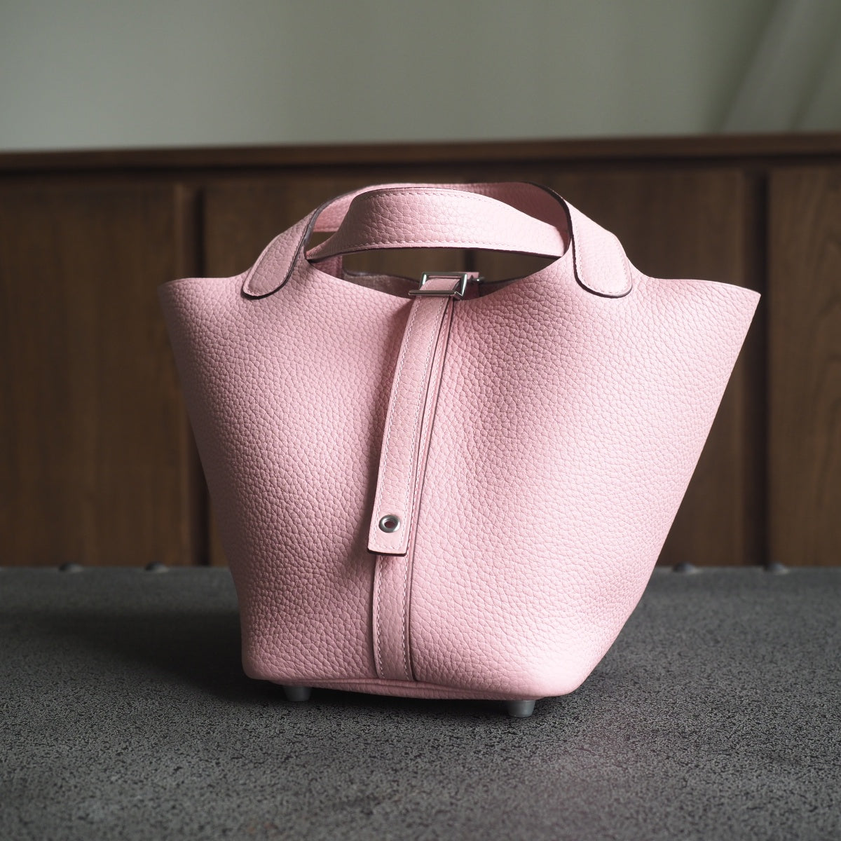 Hermes Picotin 18cm 3Q/樱花粉/Rose Sakura Clemence leather Palladium hardware