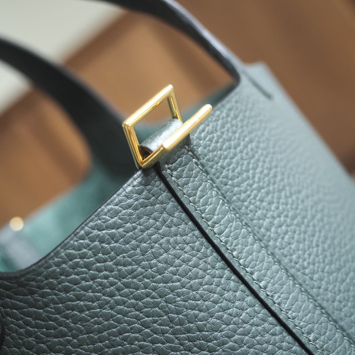 Hermes Picotin 18cm 6O/松柏绿/Vert cypres Clemence leather Gold hardware