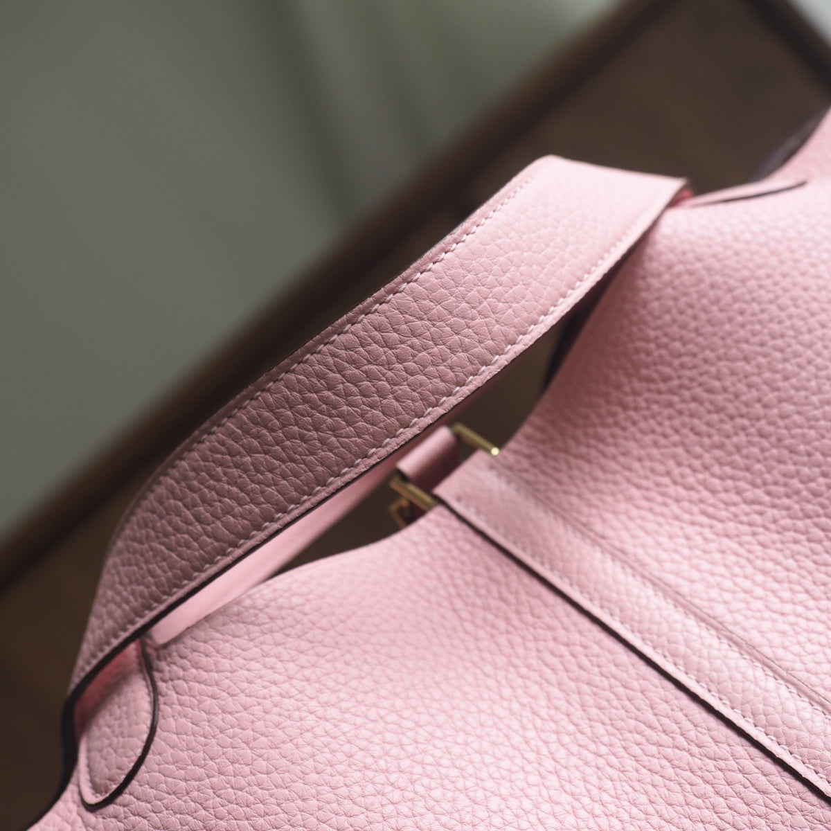 Hermes Picotin 22cm 3Q/樱花粉/Rose Sakura Clemence leather Gold hardware