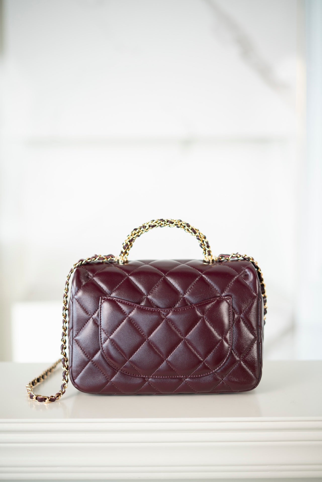 CHANEL 𝟐𝟒𝐛 Flap  新型粗链手柄  酒红 大号