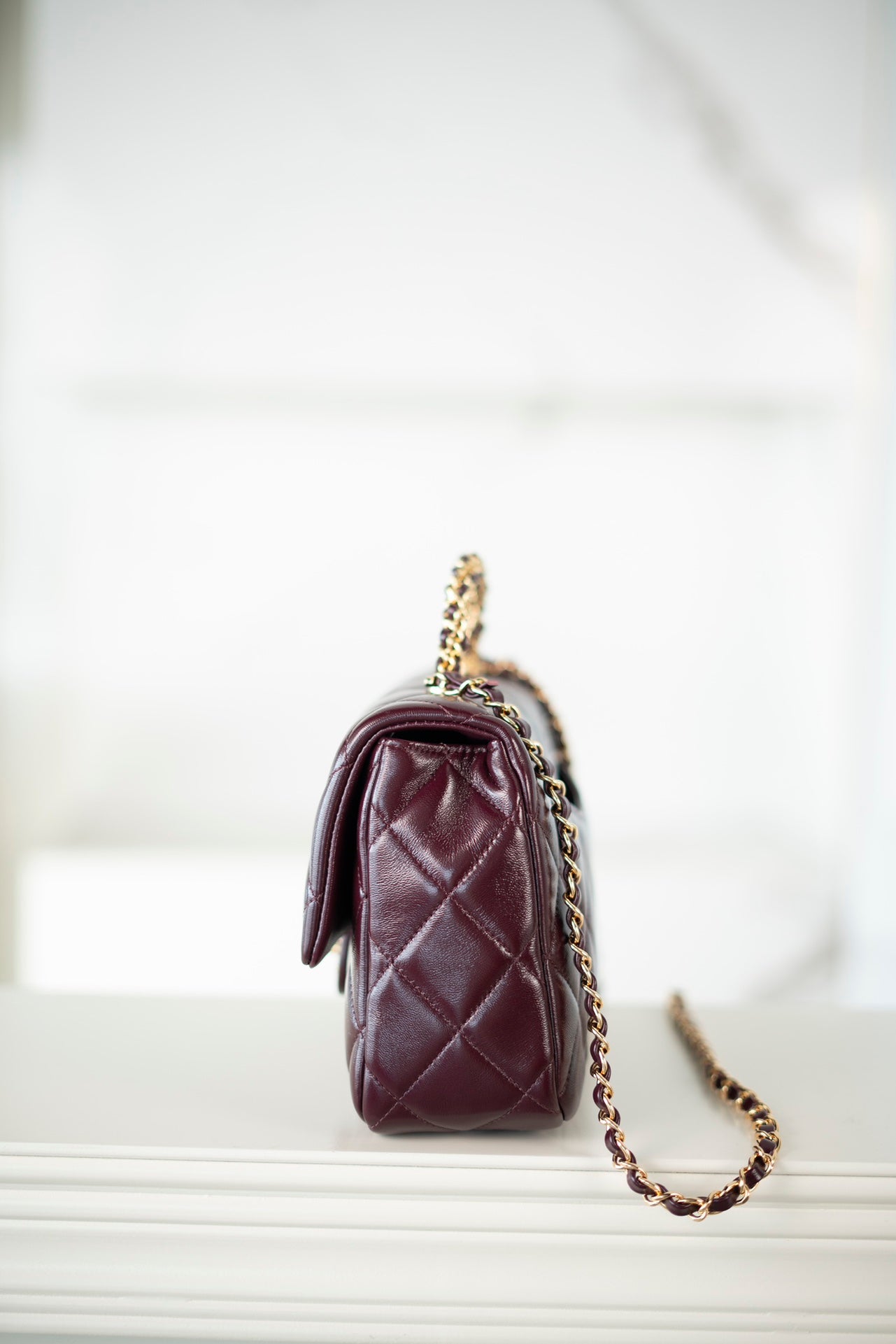 CHANEL 𝟐𝟒𝐛 Flap  新型粗链手柄  酒红 大号