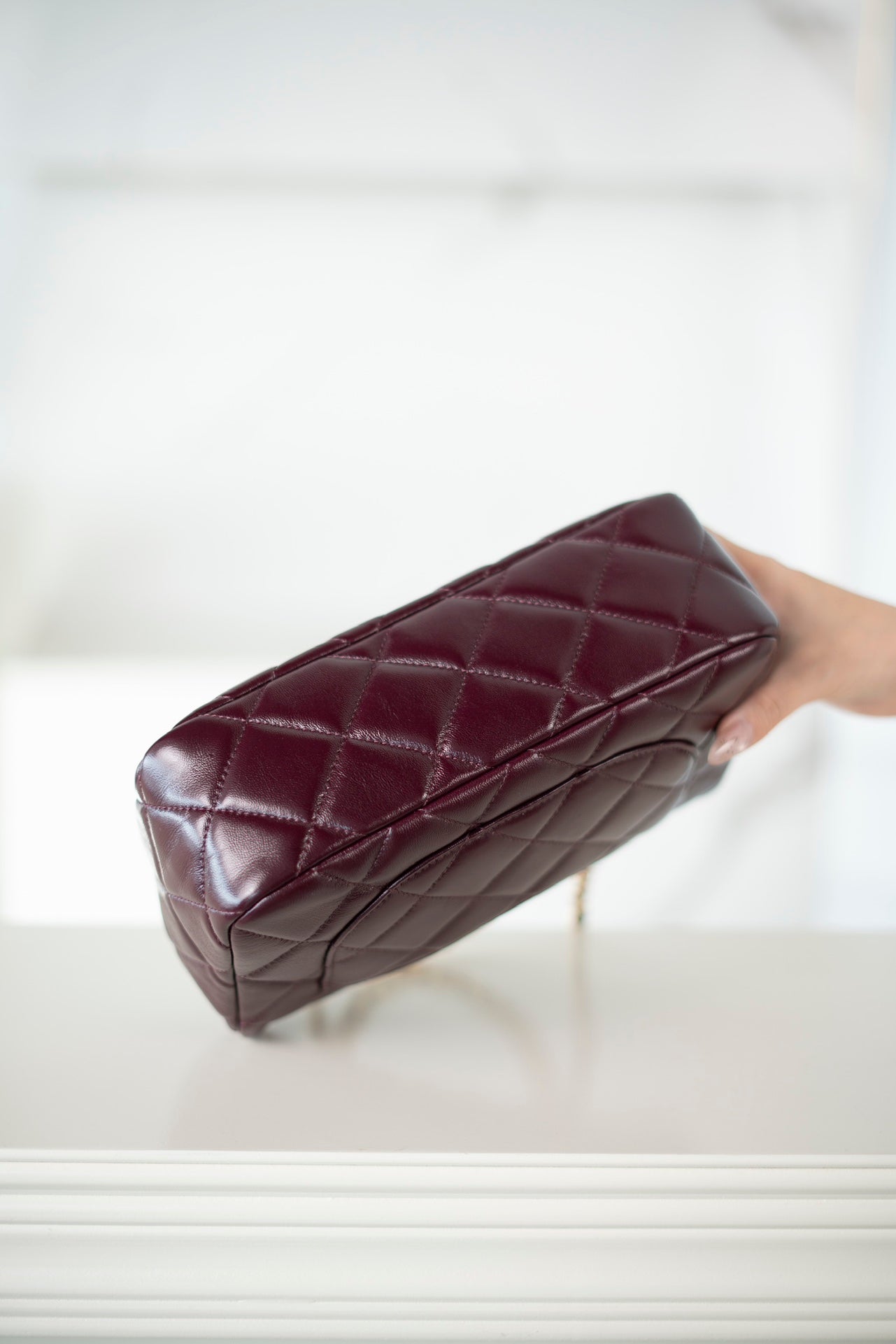 CHANEL 𝟐𝟒𝐛 Flap  新型粗链手柄  酒红 大号