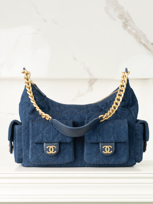 CHANEL 𝟐𝟓𝐜 爆款牛仔𝐡𝐨𝐛𝐨 嬉皮包 大号👜