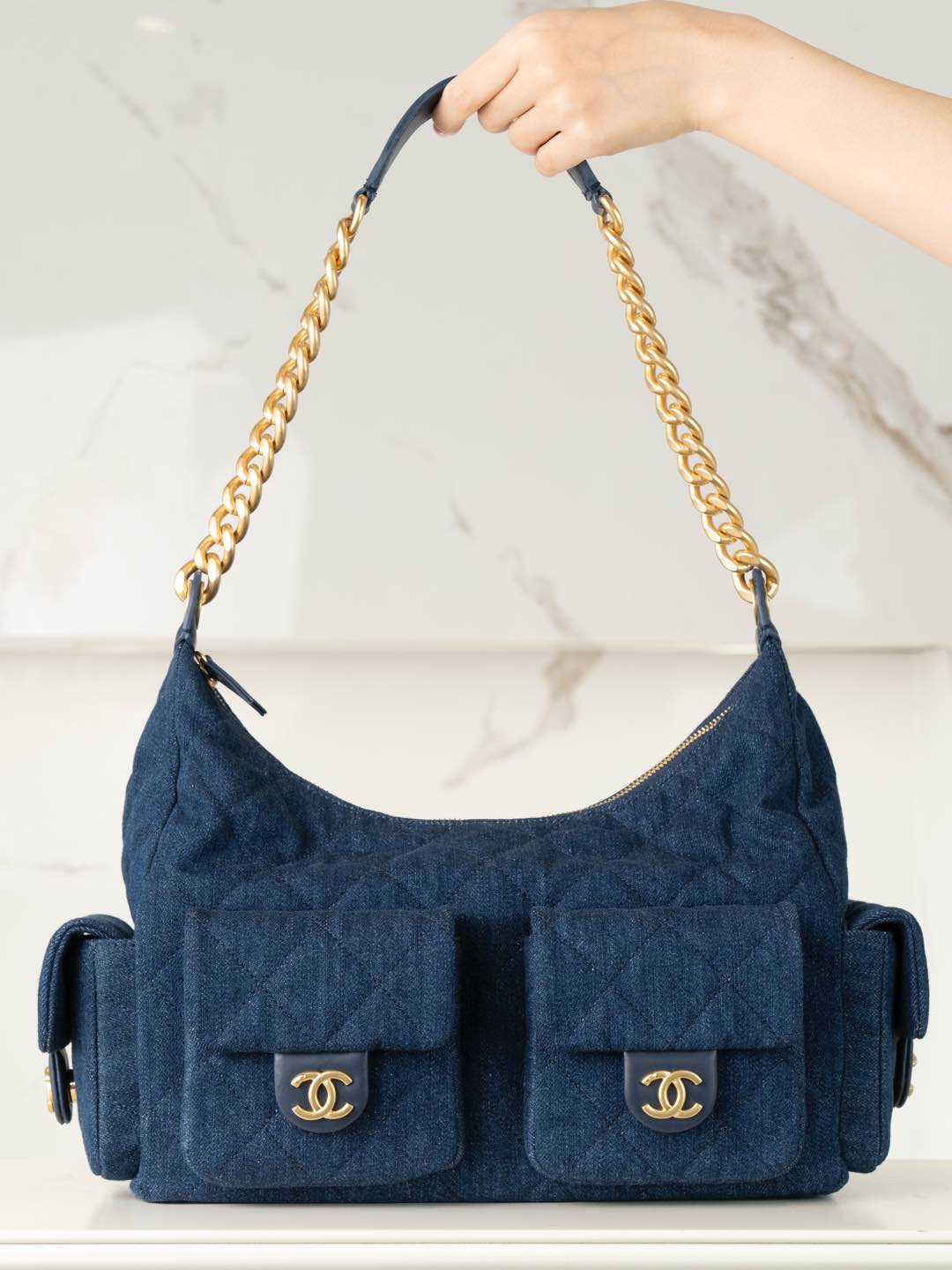 CHANEL 𝟐𝟓𝐜 爆款牛仔𝐡𝐨𝐛𝐨 嬉皮包 大号👜