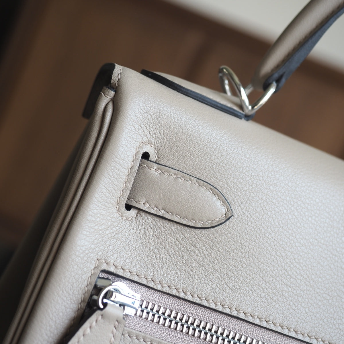Hermes Kelly Lakis 28cm 81/斑鸠灰/Gris Tourterelle Swift leather Palladium hardware