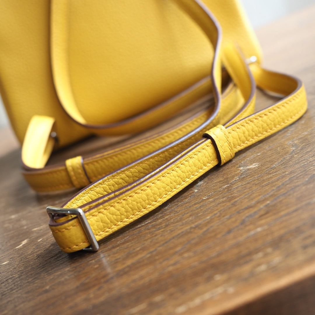 Hermes Kell ado 22cm 9D/琥珀黄/Amber Clemence leather Palladium hardware