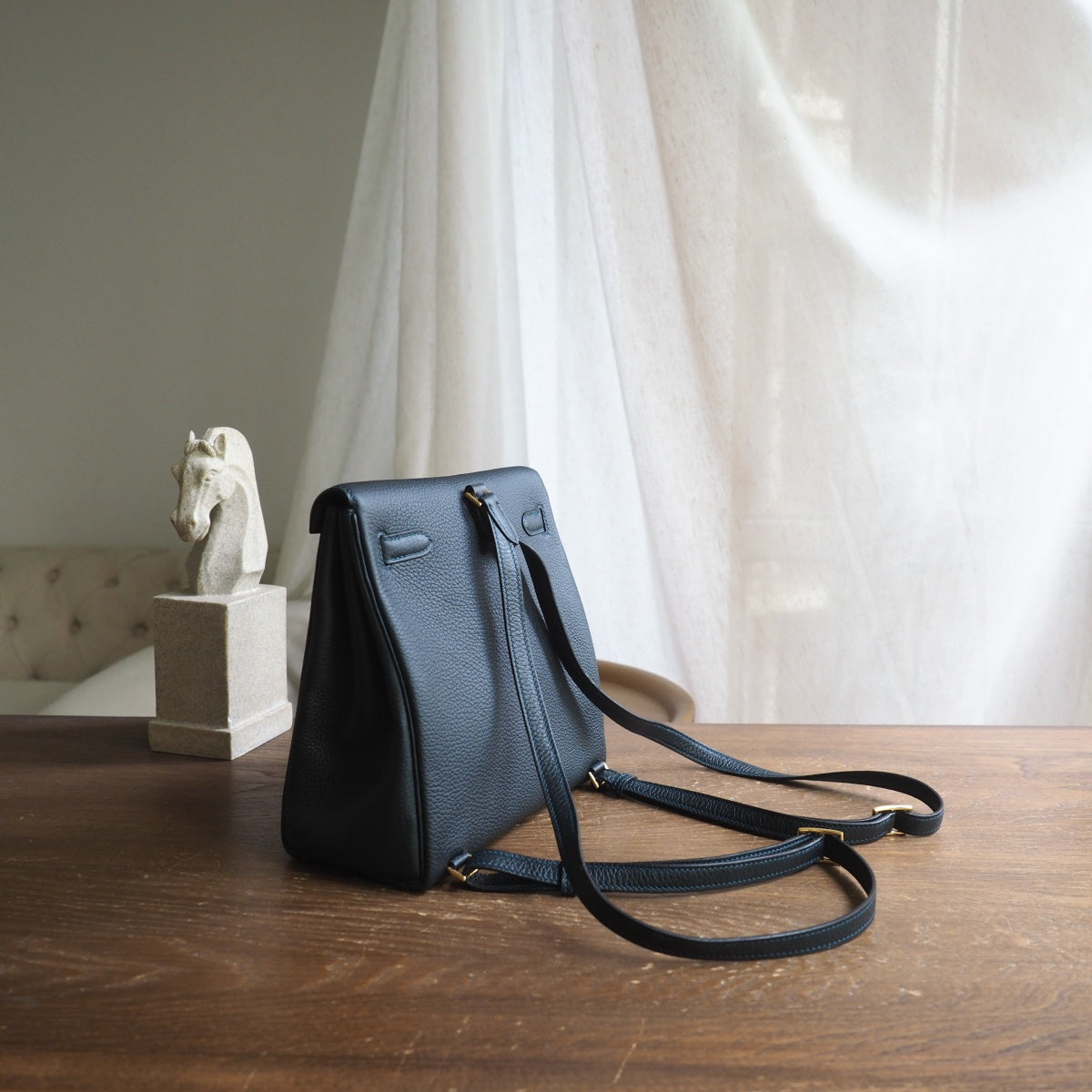 Hermes Kell ado 22cm 6O/松柏绿/Vert cypres Clemence leather Gold hardware
