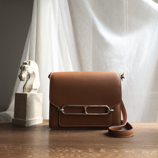 Hermes Roulis 23cm 37/金棕色/Gold Evercolor leather Palladium hardware