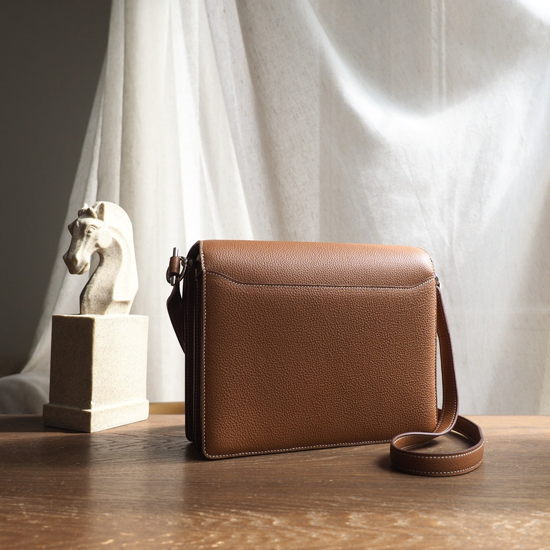 Hermes Roulis 23cm 37/金棕色/Gold Evercolor leather Palladium hardware