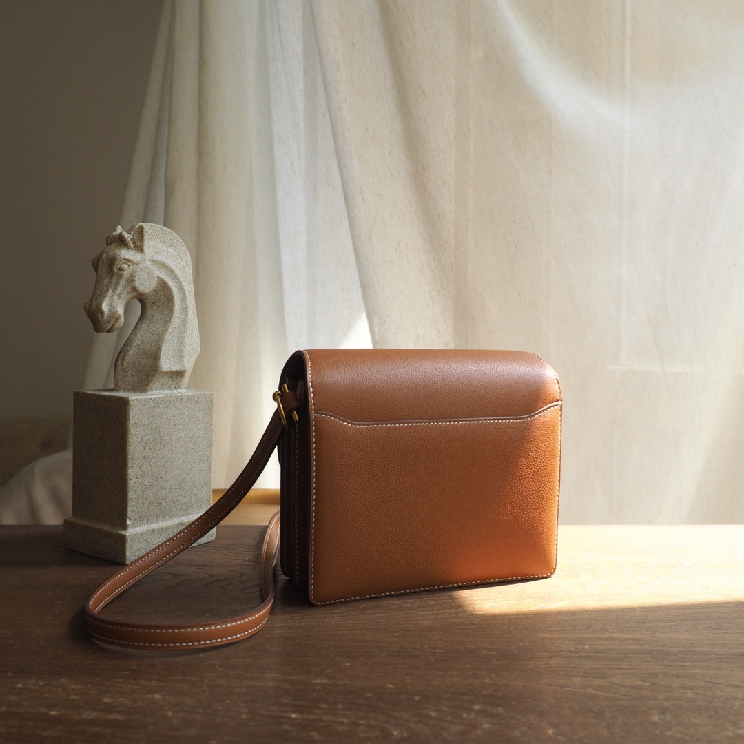 Hermes Roulis 19cm 37/金棕色/Gold Evercolor leather Gold hardware