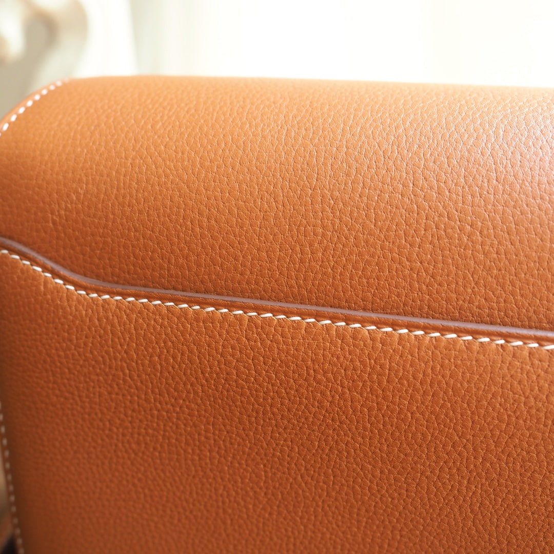 Hermes Roulis 19cm 37/金棕色/Gold Evercolor leather Gold hardware