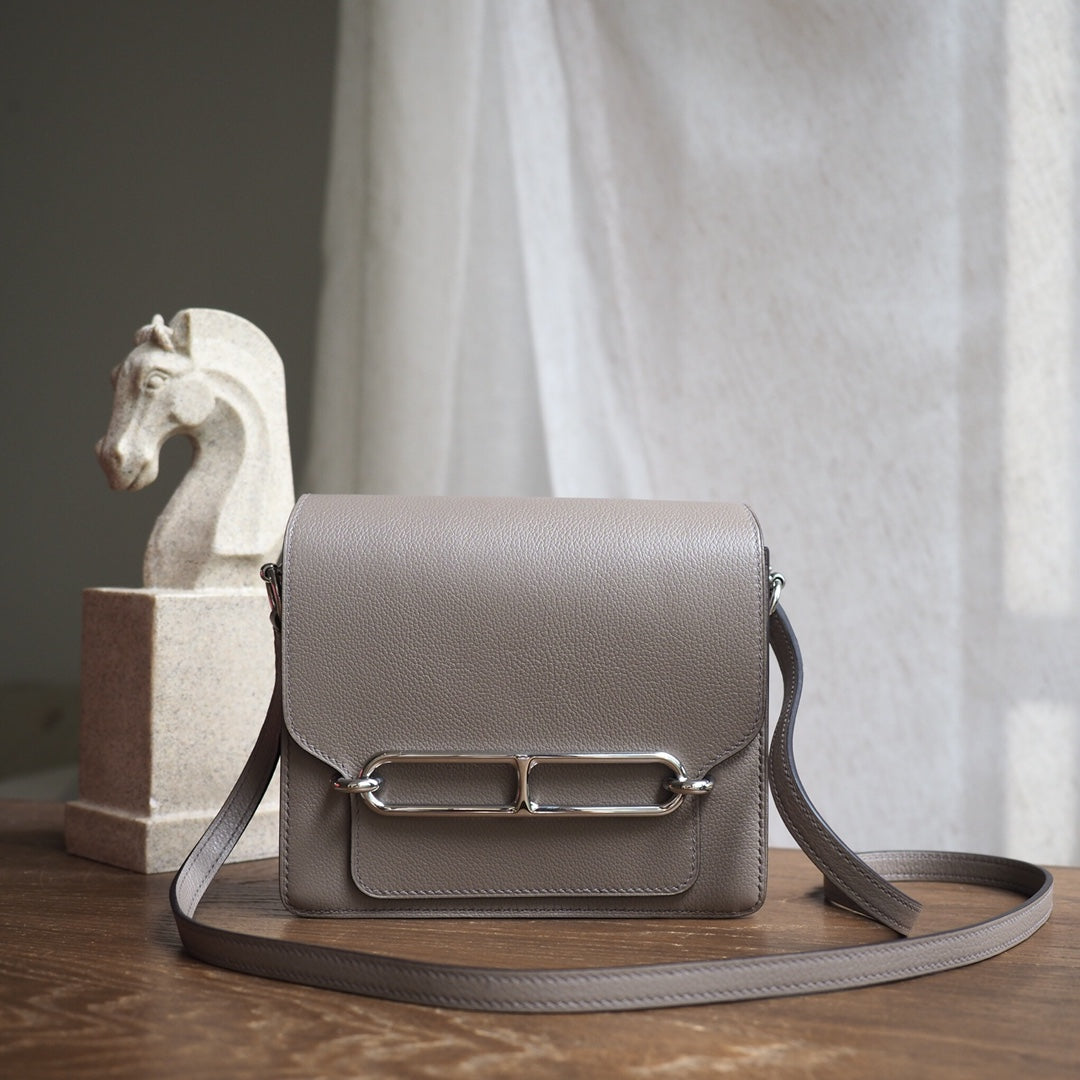 Hermes Roulis 23cm M8/沥青灰/Gris AsPhalte Evercolor leather Palladium hardware