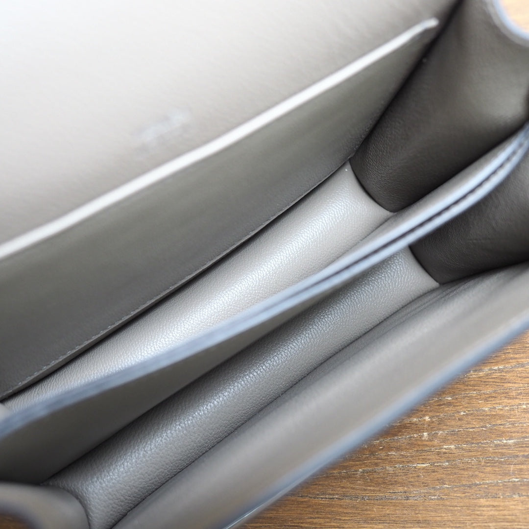 Hermes Roulis 23cm M8/沥青灰/Gris AsPhalte Evercolor leather Palladium hardware
