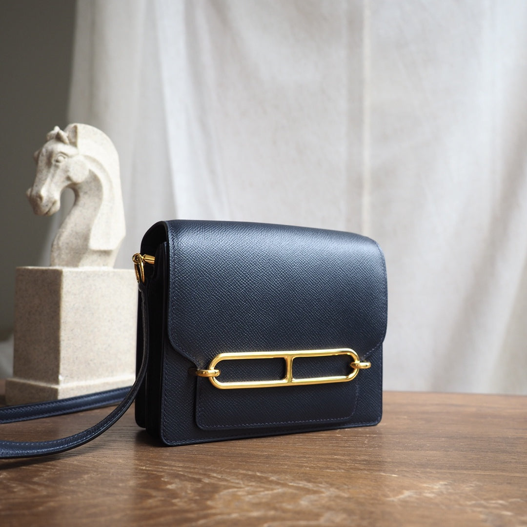 Hermes Roulis 19cm 2Z/午夜蓝/Blue nuit Epsom leather Gold hardware