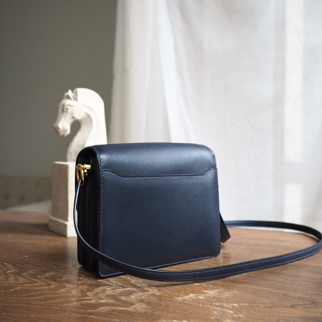 Hermes Roulis 19cm 2Z/午夜蓝/Blue nuit Epsom leather Gold hardware