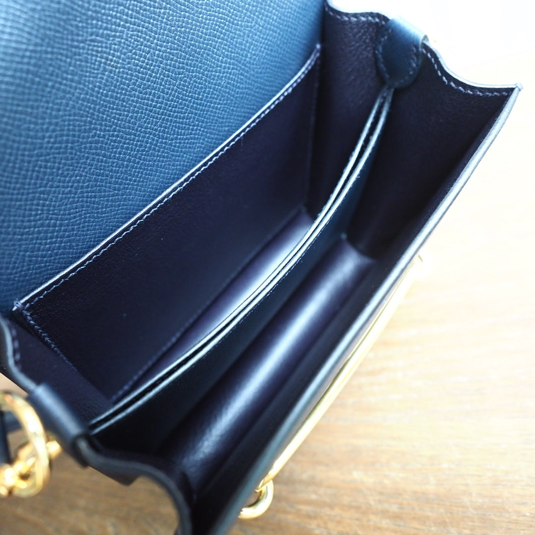 Hermes Roulis 19cm 2Z/午夜蓝/Blue nuit Epsom leather Gold hardware
