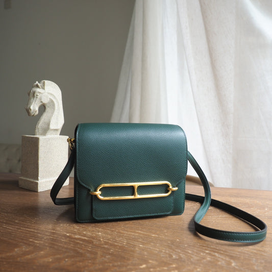 Hermes Roulis 19cm 6O/松柏绿/Vert cypres Evercolor leather Gold hardware