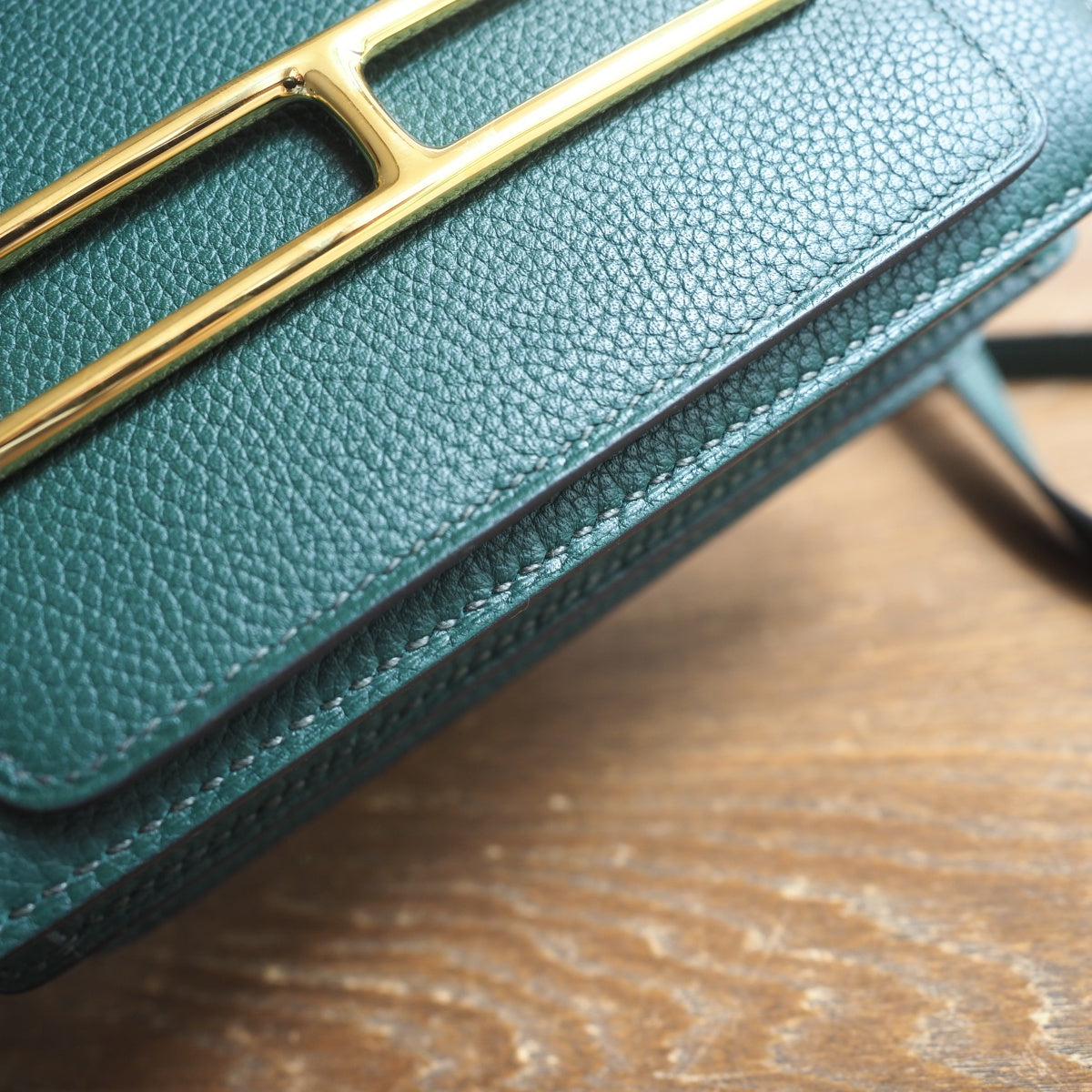 Hermes Roulis 19cm 6O/松柏绿/Vert cypres Evercolor leather Gold hardware