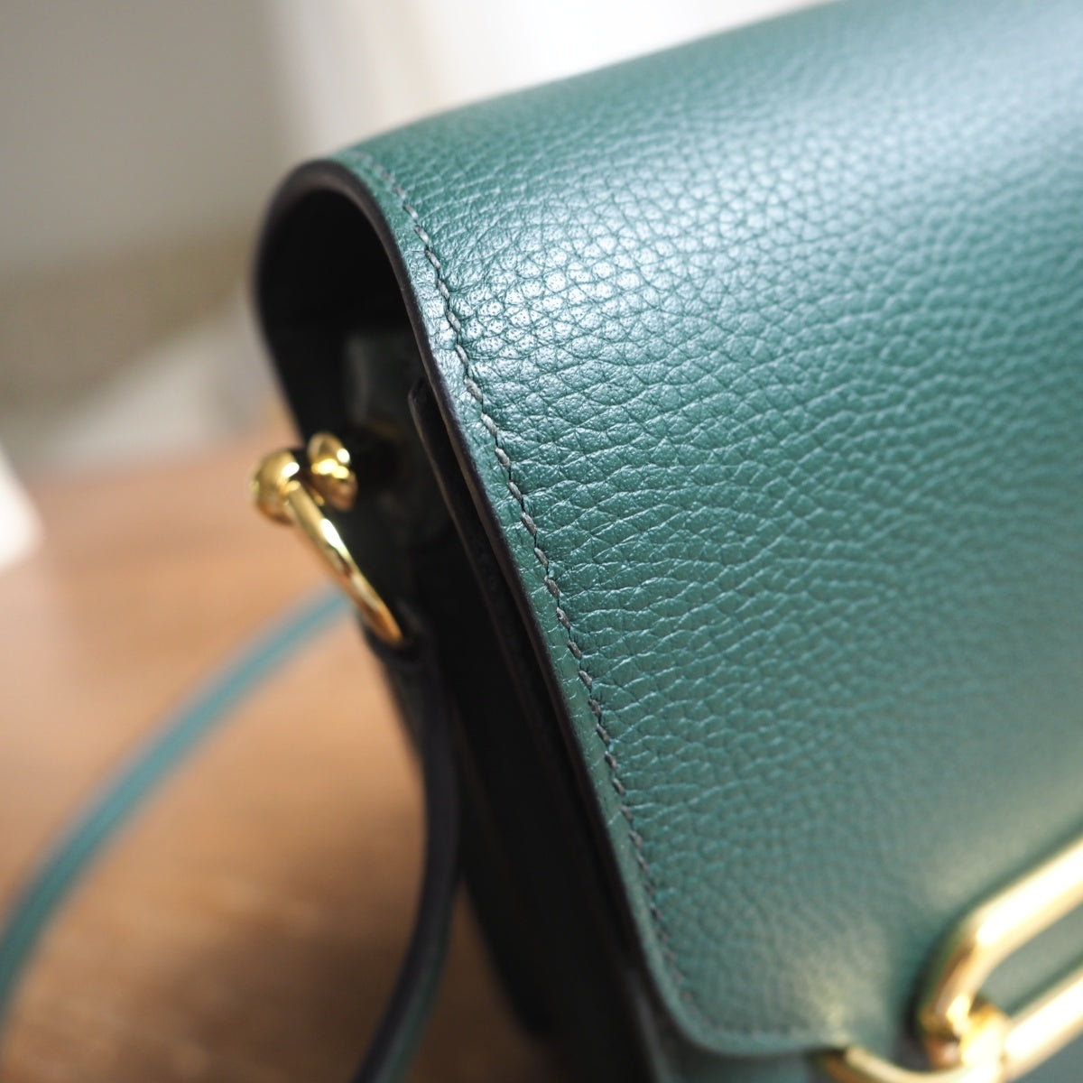 Hermes Roulis 19cm 6O/松柏绿/Vert cypres Evercolor leather Gold hardware