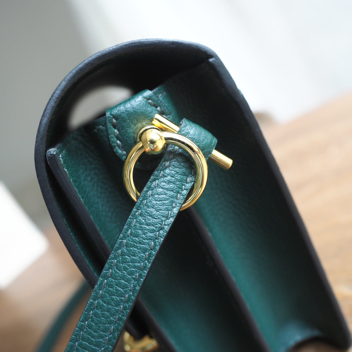 Hermes Roulis 19cm 6O/松柏绿/Vert cypres Evercolor leather Gold hardware