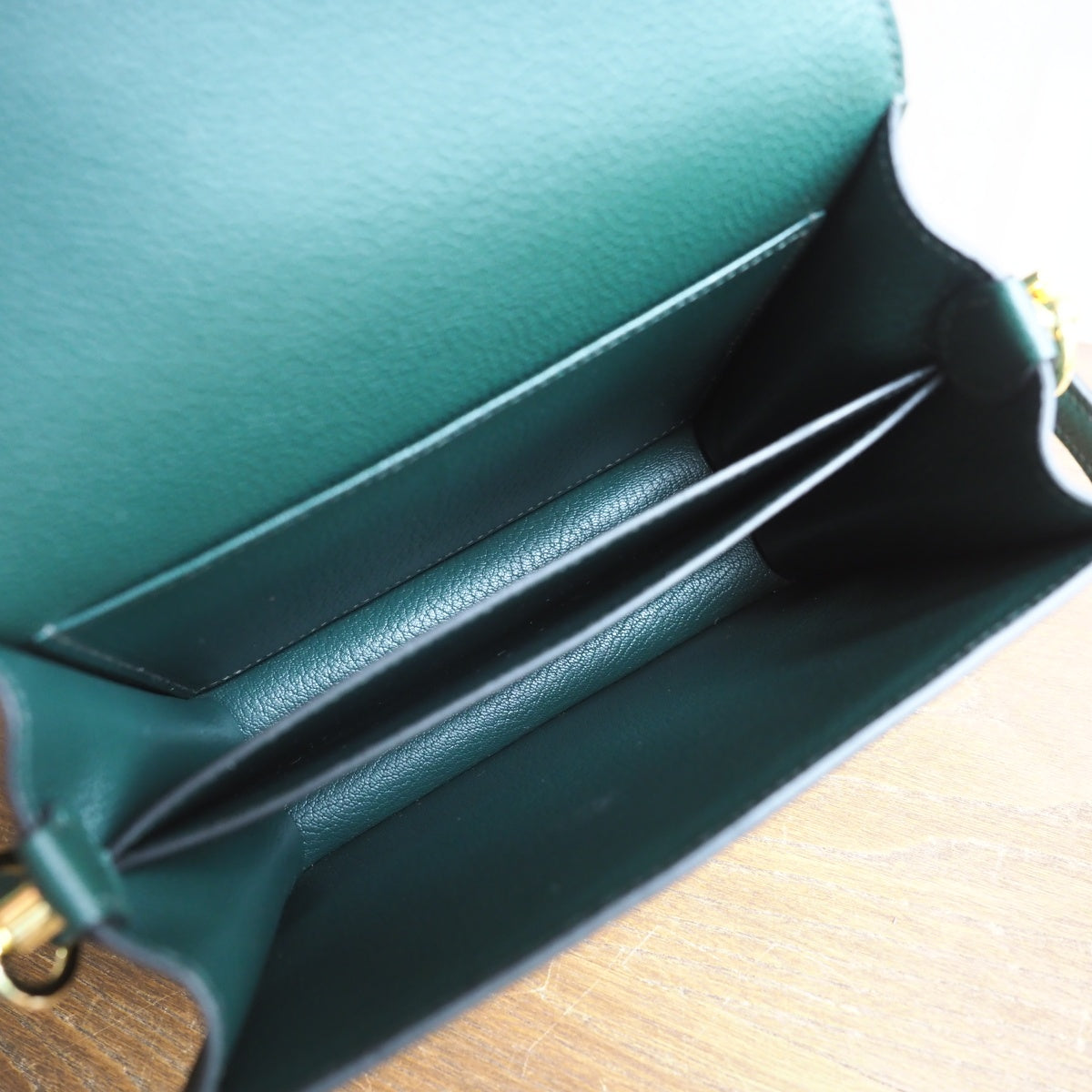 Hermes Roulis 19cm 6O/松柏绿/Vert cypres Evercolor leather Gold hardware