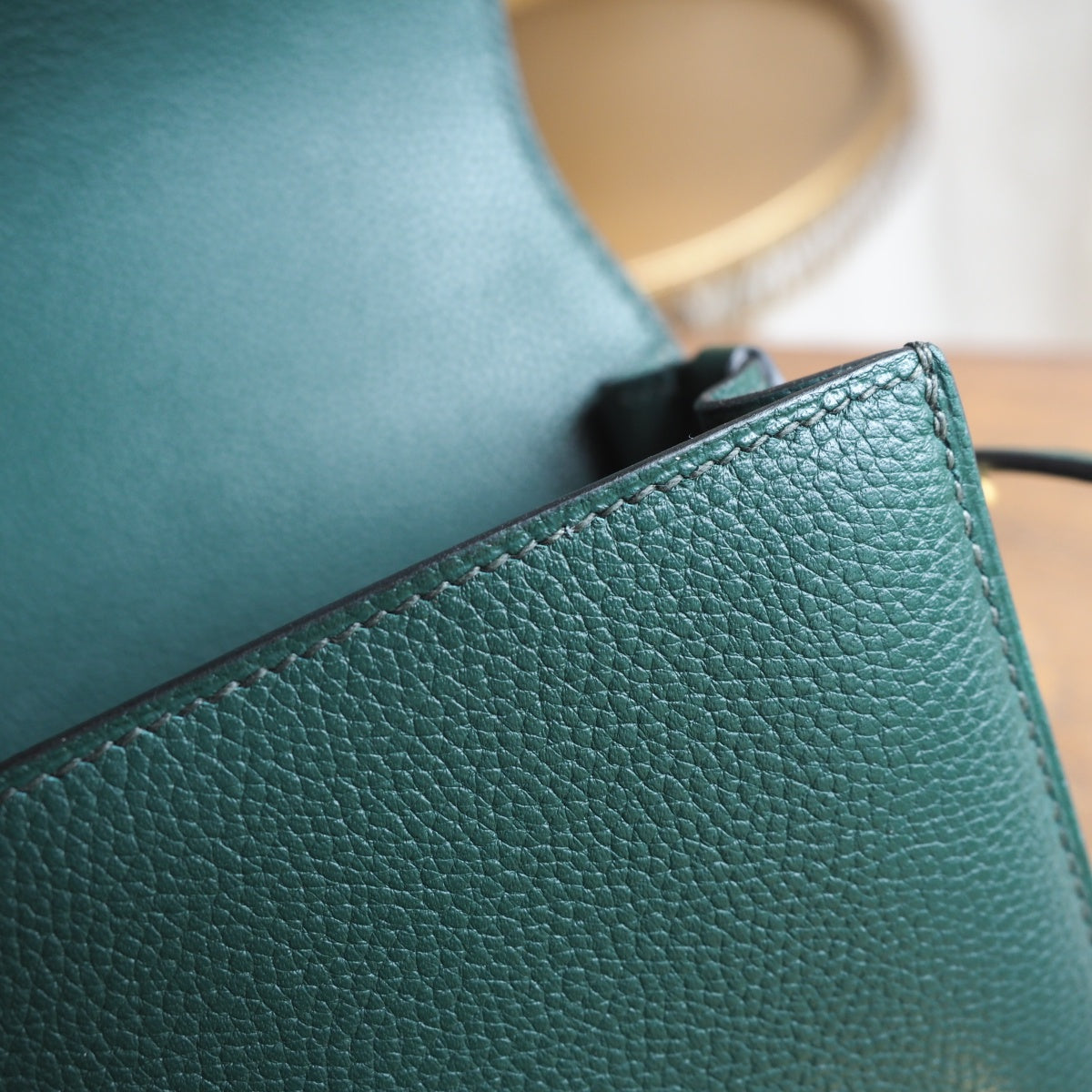 Hermes Roulis 19cm 6O/松柏绿/Vert cypres Evercolor leather Gold hardware