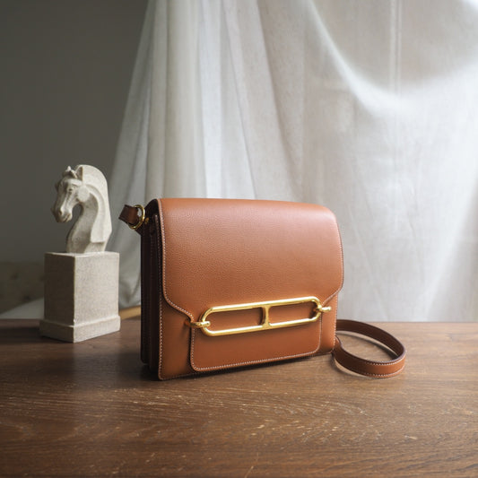 Hermes Roulis 23cm 37/金棕色/Gold Evercolor leather Gold hardware
