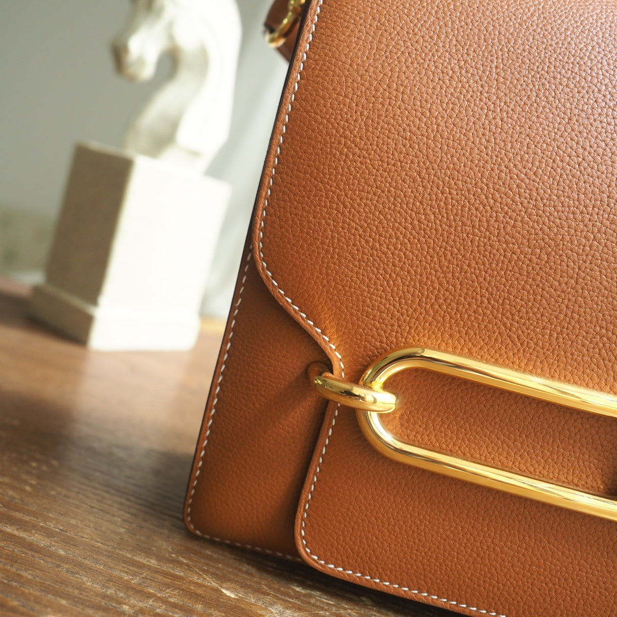 Hermes Roulis 23cm 37/金棕色/Gold Evercolor leather Gold hardware