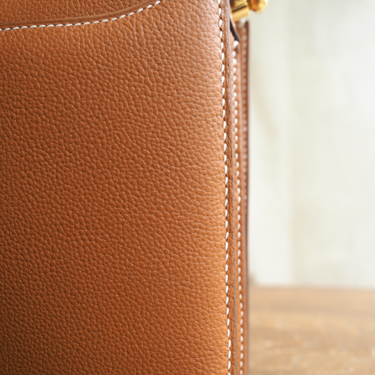 Hermes Roulis 23cm 37/金棕色/Gold Evercolor leather Gold hardware