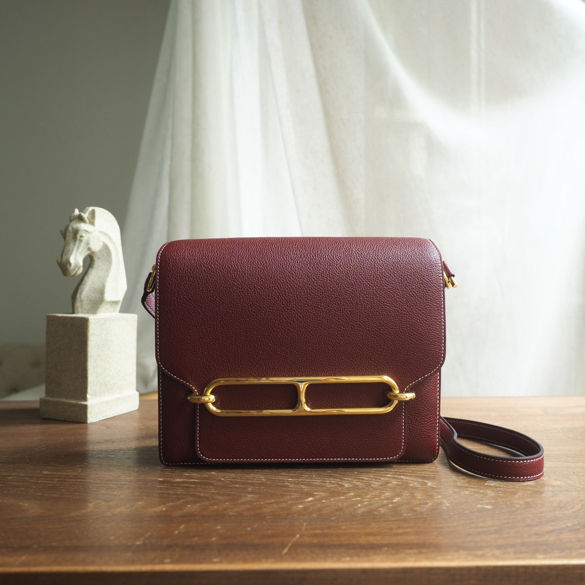 Hermes Roulis 23cm K1/石榴红/Rouge Grenat Evercolor leather Gold hardware