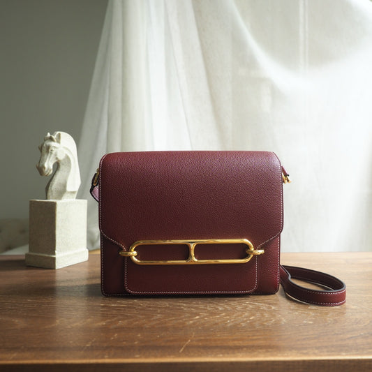 Hermes Roulis 23cm K1/石榴红/Rouge Grenat Evercolor leather Gold hardware